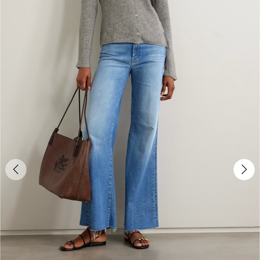 NWT Mother Denim - The Roller mid-rise wide-leg jeans